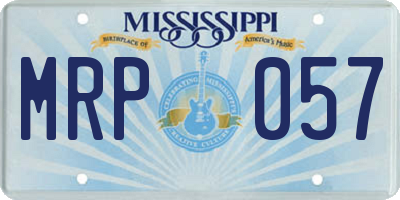 MS license plate MRP057