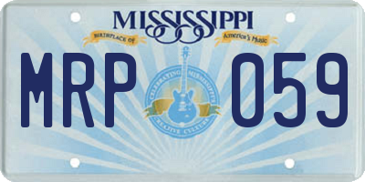 MS license plate MRP059