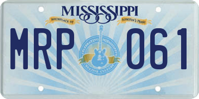MS license plate MRP061