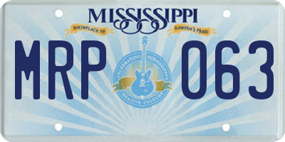 MS license plate MRP063