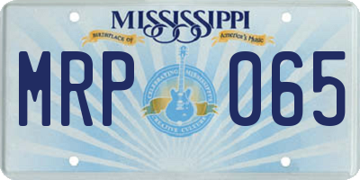 MS license plate MRP065