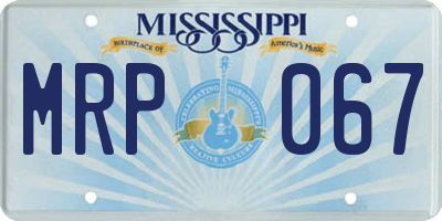 MS license plate MRP067