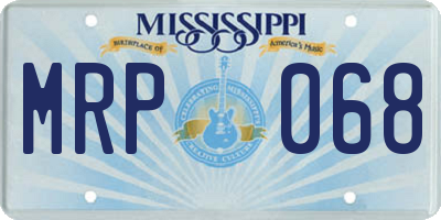 MS license plate MRP068