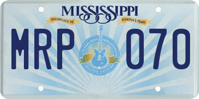 MS license plate MRP070