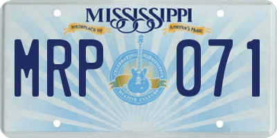 MS license plate MRP071