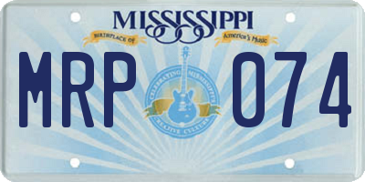 MS license plate MRP074
