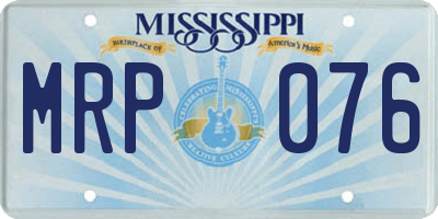 MS license plate MRP076