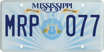 MS license plate MRP077