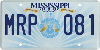MS license plate MRP081