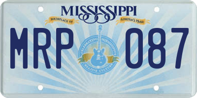 MS license plate MRP087