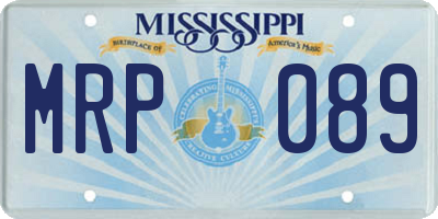 MS license plate MRP089