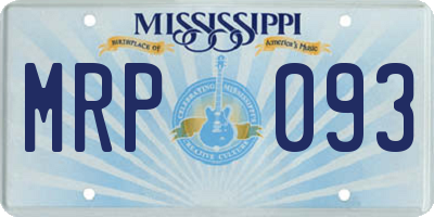 MS license plate MRP093