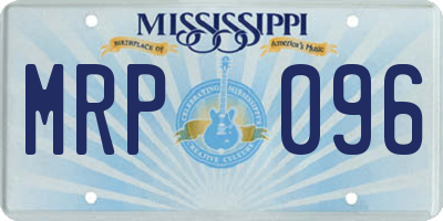 MS license plate MRP096
