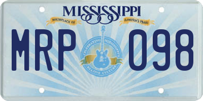 MS license plate MRP098