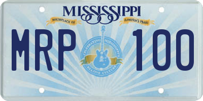 MS license plate MRP100