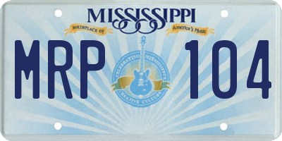 MS license plate MRP104