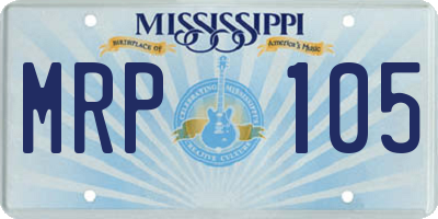 MS license plate MRP105