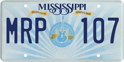 MS license plate MRP107