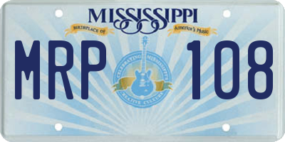 MS license plate MRP108