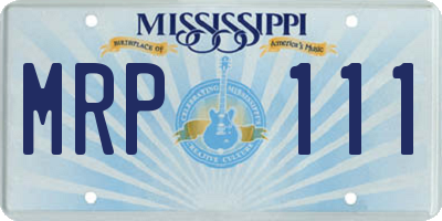 MS license plate MRP111