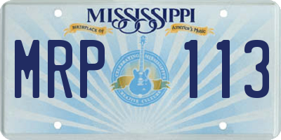 MS license plate MRP113