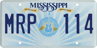 MS license plate MRP114