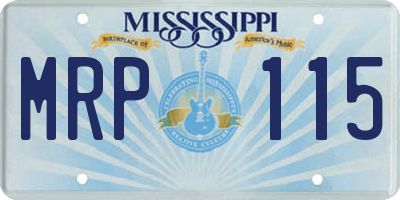 MS license plate MRP115