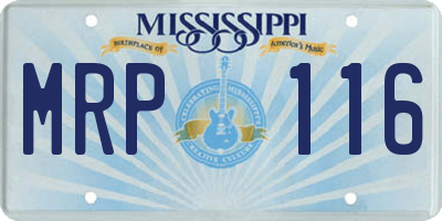 MS license plate MRP116