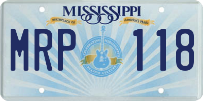 MS license plate MRP118