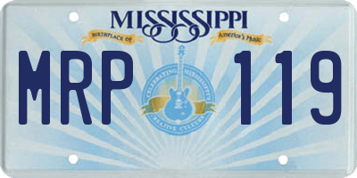 MS license plate MRP119