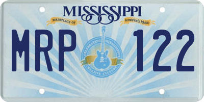 MS license plate MRP122
