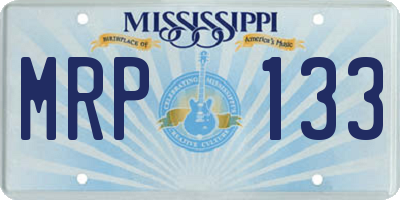 MS license plate MRP133