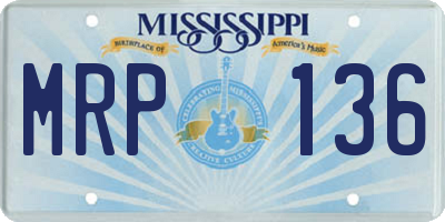 MS license plate MRP136