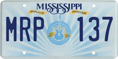 MS license plate MRP137