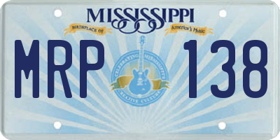 MS license plate MRP138