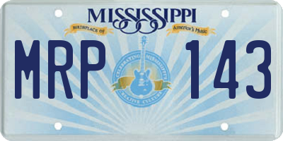 MS license plate MRP143