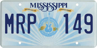 MS license plate MRP149