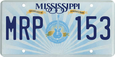 MS license plate MRP153