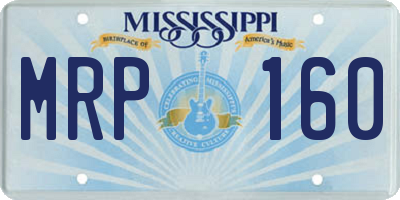MS license plate MRP160