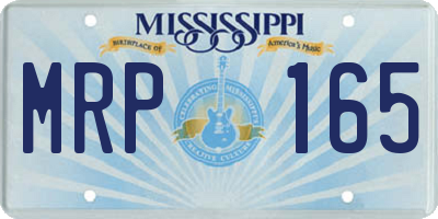 MS license plate MRP165