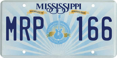 MS license plate MRP166