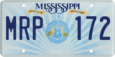 MS license plate MRP172