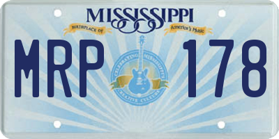 MS license plate MRP178