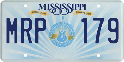 MS license plate MRP179