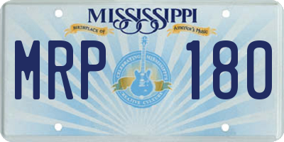 MS license plate MRP180