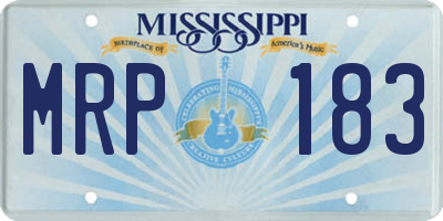 MS license plate MRP183