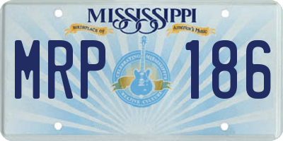MS license plate MRP186