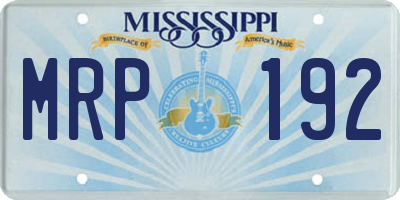 MS license plate MRP192