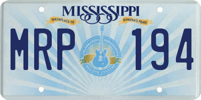 MS license plate MRP194