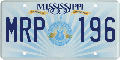 MS license plate MRP196